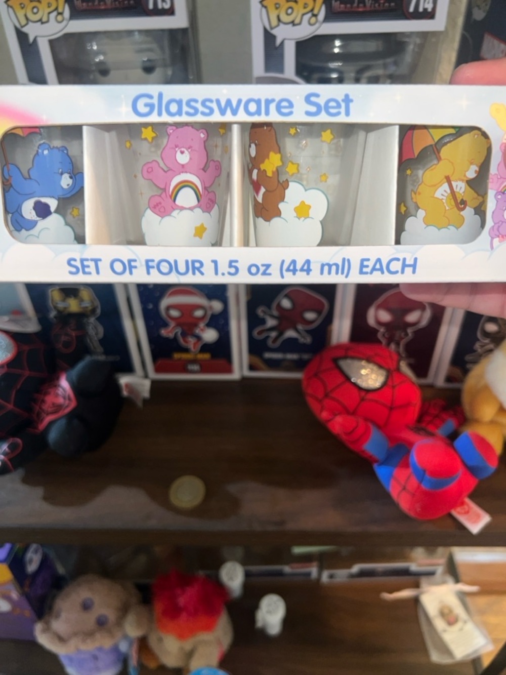 Care Bears Glassware Set with Pink, Blue, Brown, Yellow Characters